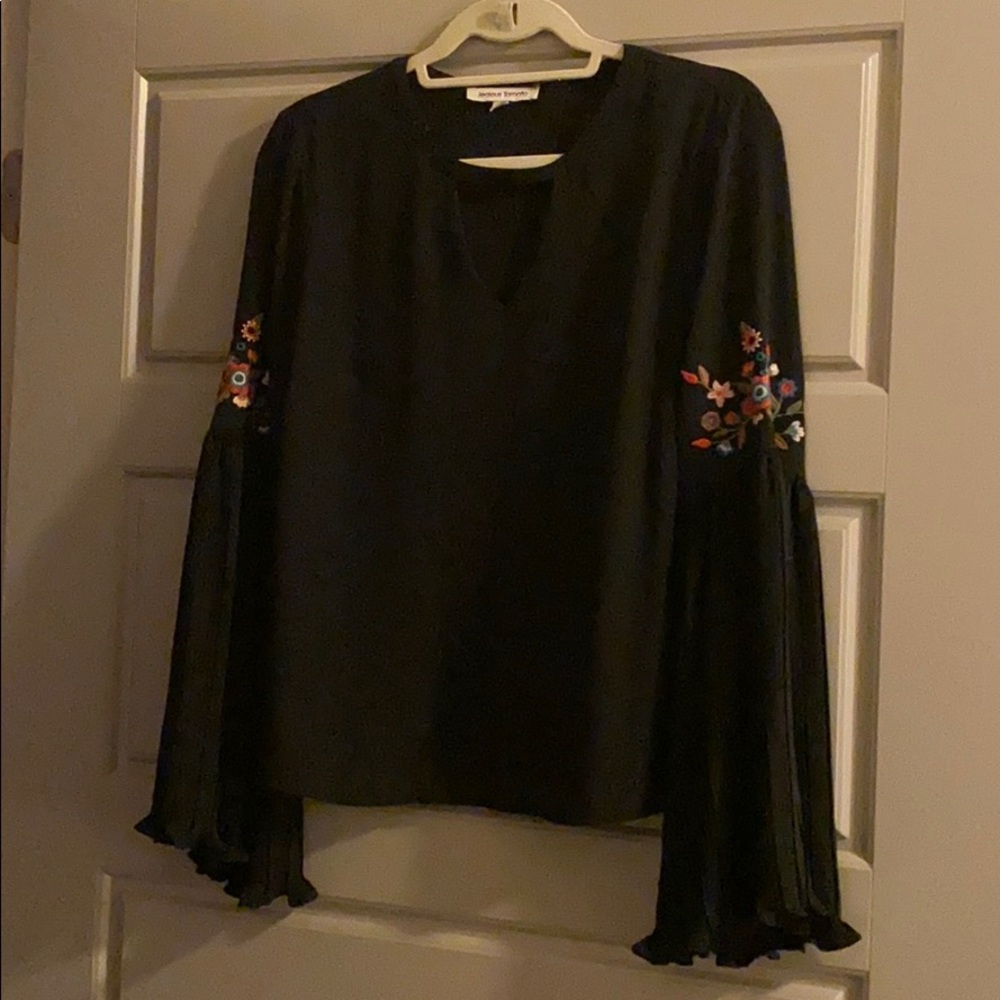 Jealous Tomato Black Bell Sleeve Blouse